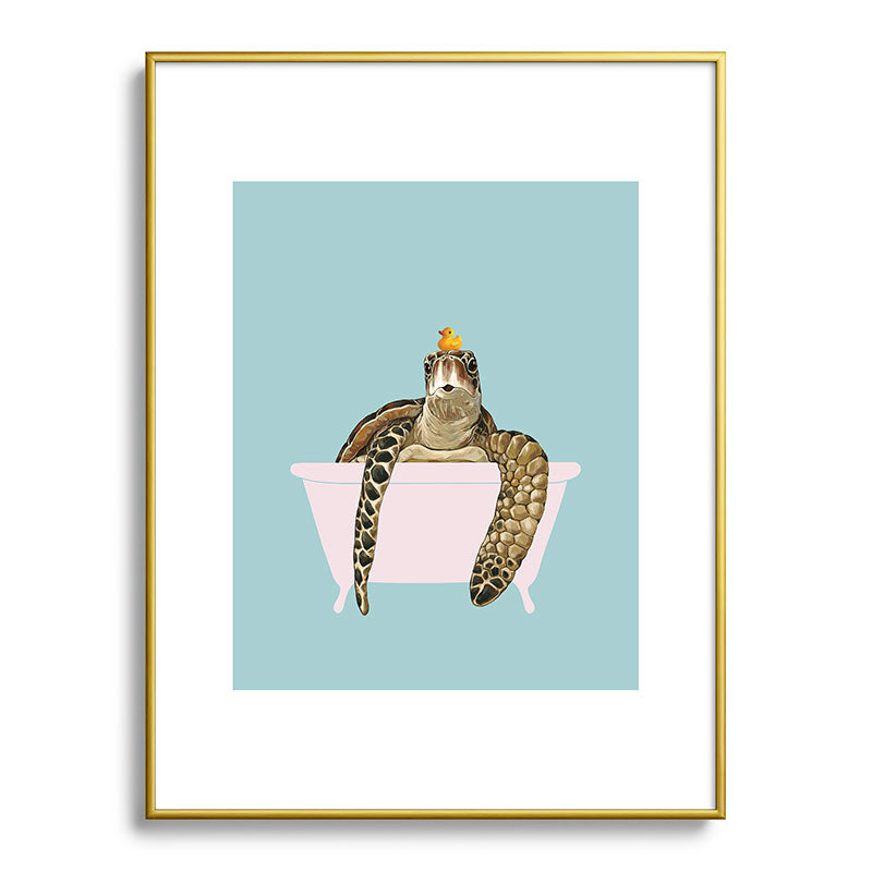 Sea Turtle in Bathtub Framed Art Print Gallery Image 124