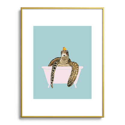 Sea Turtle in Bathtub Framed Art Print Gallery Image 125
