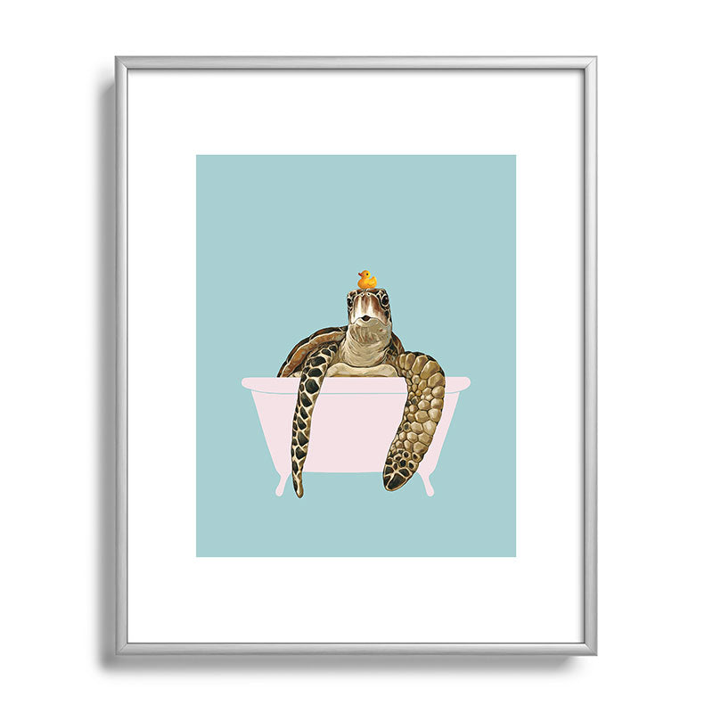 Sea Turtle in Bathtub Framed Art Print Gallery Image 129