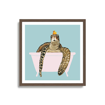 Sea Turtle in Bathtub Framed Art Print Gallery Image 17