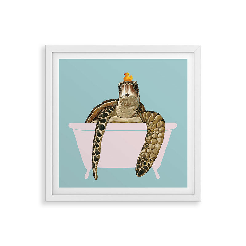 Sea Turtle in Bathtub Framed Art Print Gallery Image 38