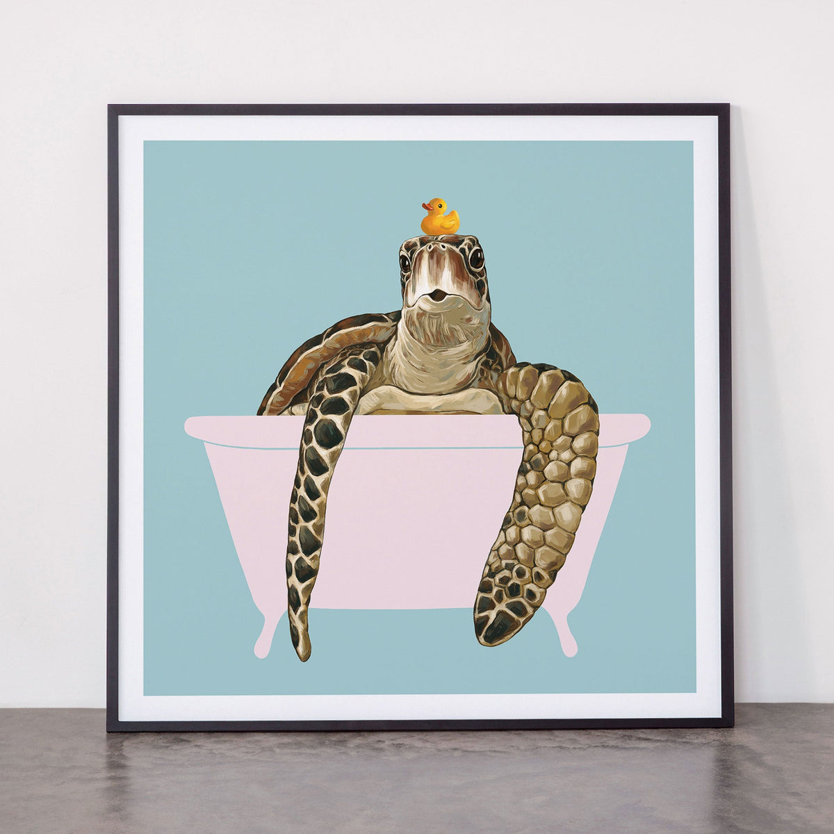 Sea Turtle in Bathtub Framed Art Print Gallery Image 11