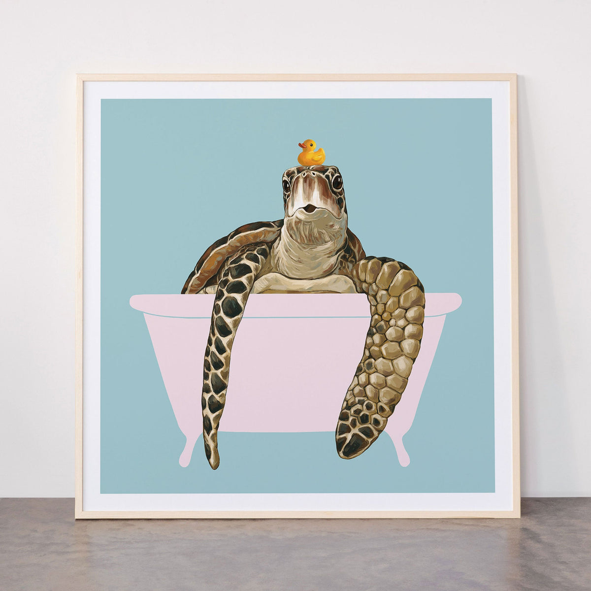 Sea Turtle in Bathtub Framed Art Print Gallery Image 33
