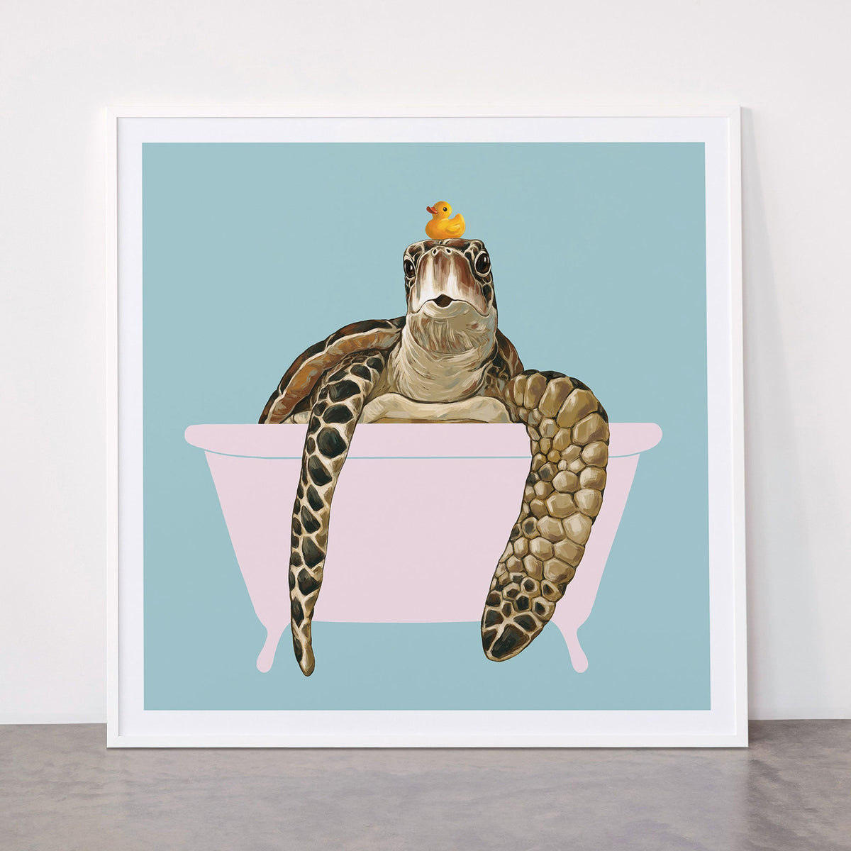 Sea Turtle in Bathtub Framed Art Print Gallery Image 43