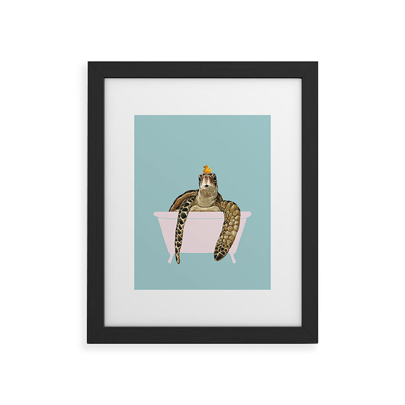 Sea Turtle in Bathtub Framed Art Print Gallery Image 44