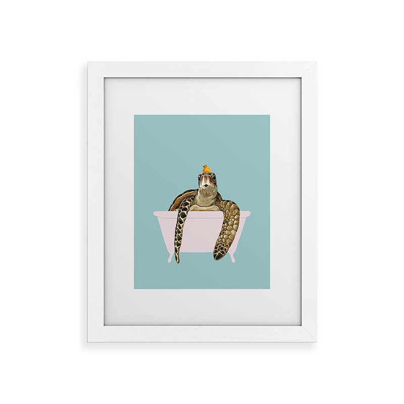 Sea Turtle in Bathtub Framed Art Print Gallery Image 75