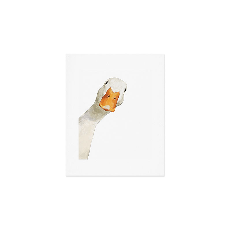 Sneaky White Duck Art Print Gallery Image 1