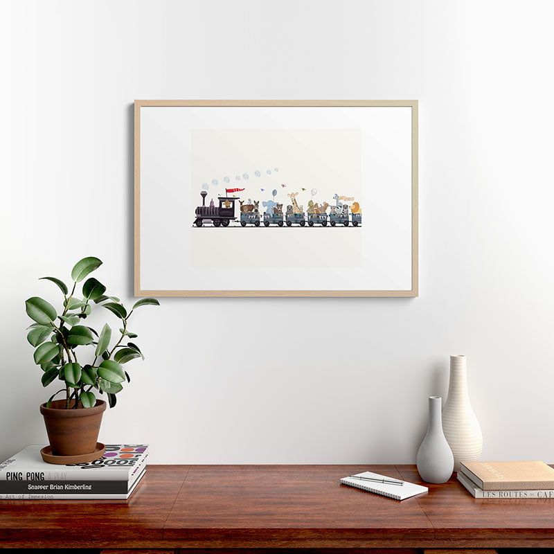 big little nursery nature train Framed Art Print Gallery Image 28