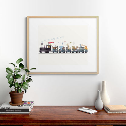 big little nursery nature train Framed Art Print Gallery Image 29