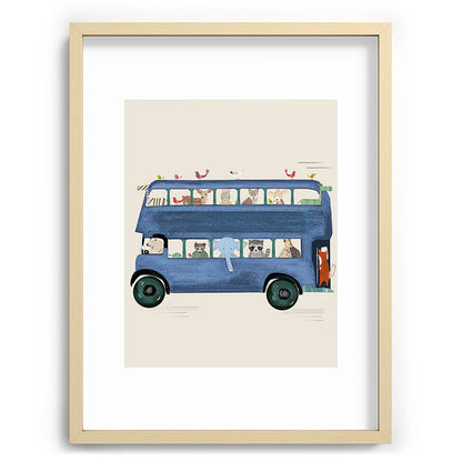 the big blue bus Framed Art Print Gallery Image 99