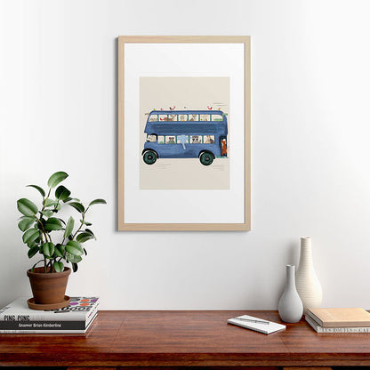 the big blue bus Framed Art Print Gallery Image 65