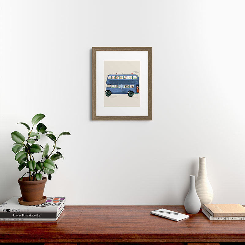 the big blue bus Framed Art Print Gallery Image 53