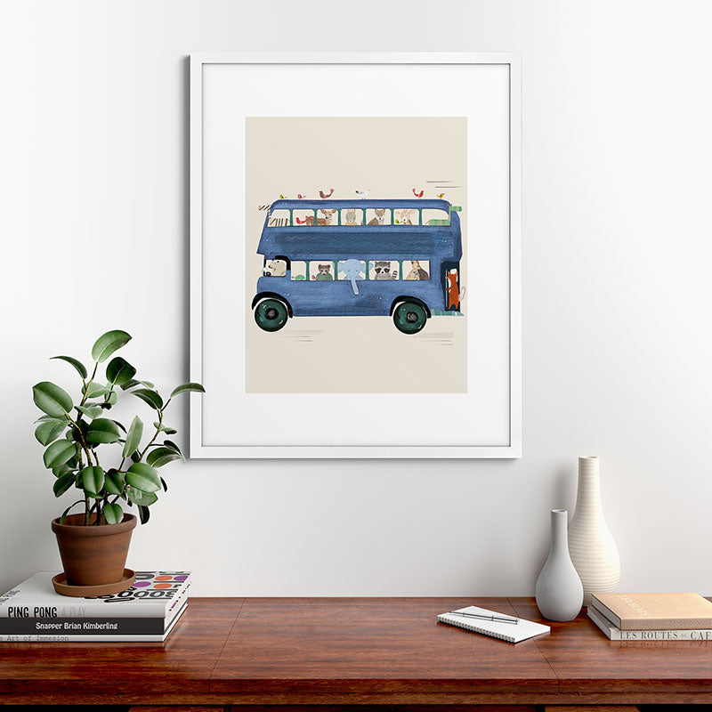 the big blue bus Framed Art Print Gallery Image 76