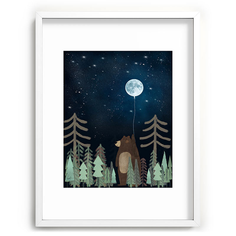 the moon balloon Framed Art Print Gallery Image 108