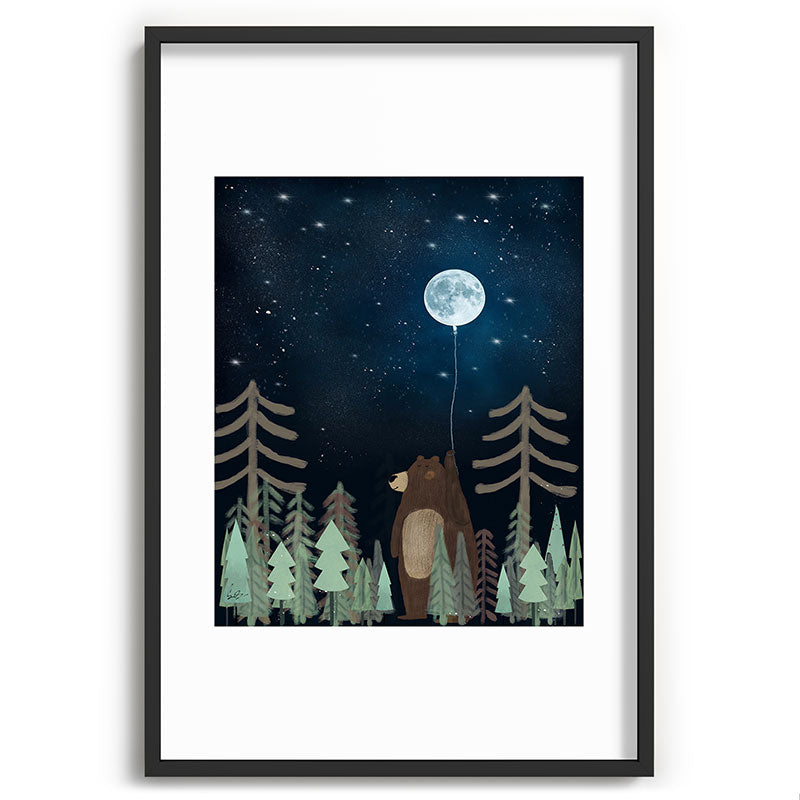 the moon balloon Framed Art Print Gallery Image 85