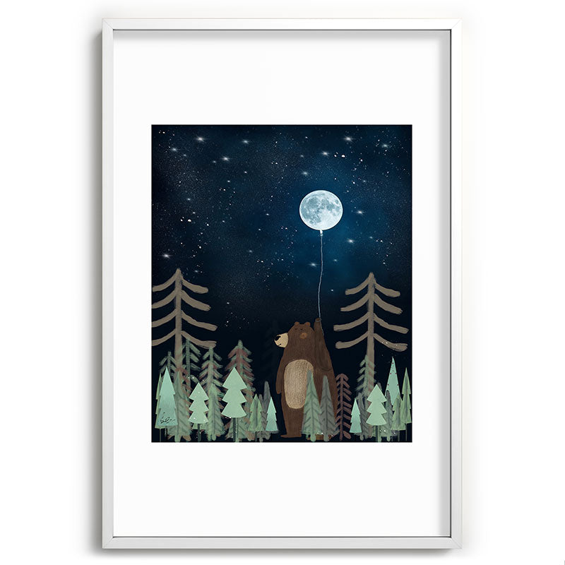 the moon balloon Framed Art Print Gallery Image 110
