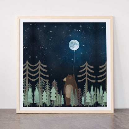 the moon balloon Framed Art Print Gallery Image 77