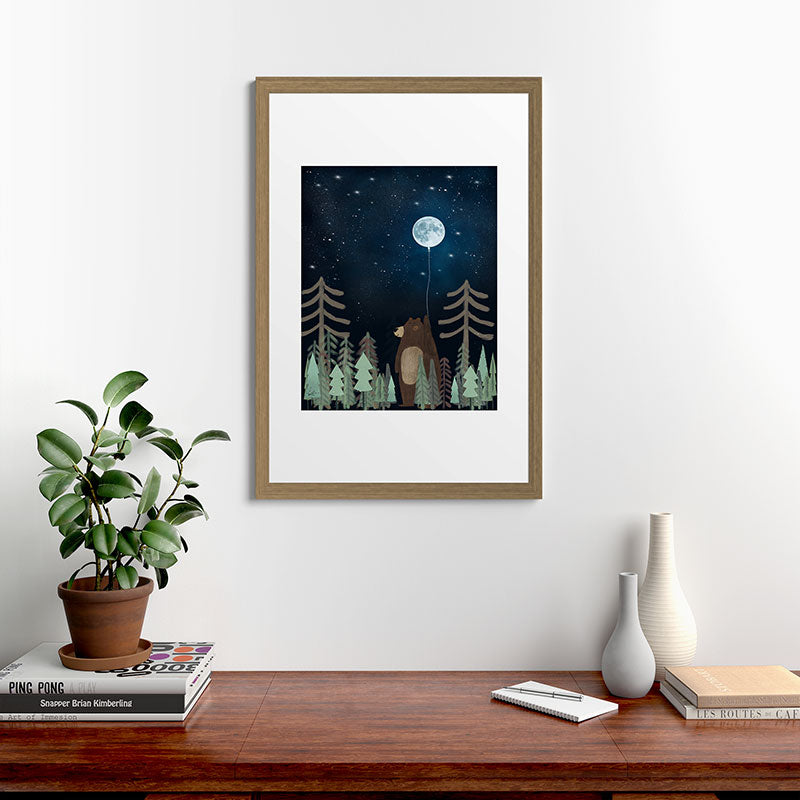 the moon balloon Framed Art Print Gallery Image 56