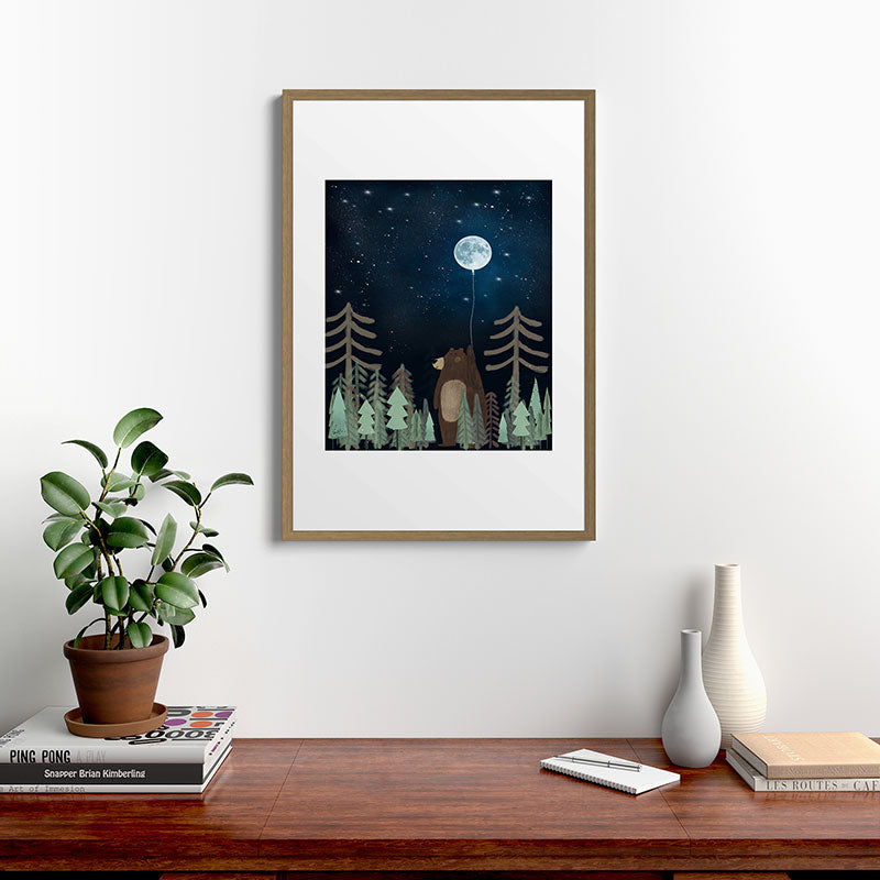 the moon balloon Framed Art Print Gallery Image 18