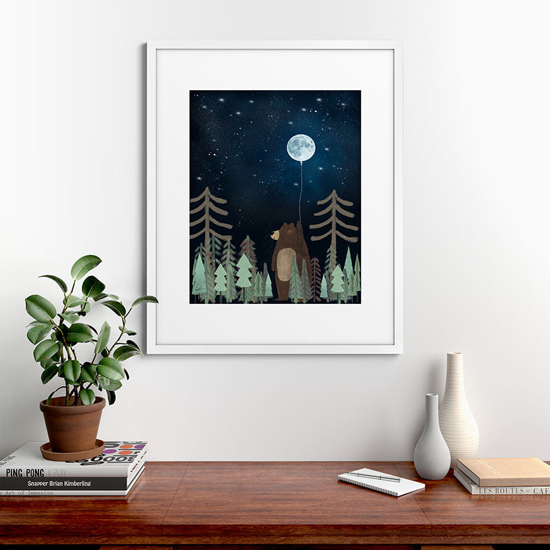 the moon balloon Framed Art Print Gallery Image 76