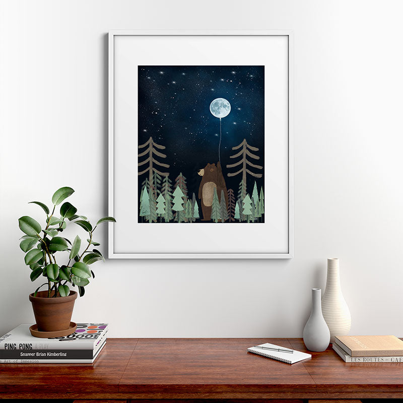the moon balloon Framed Art Print Gallery Image 39