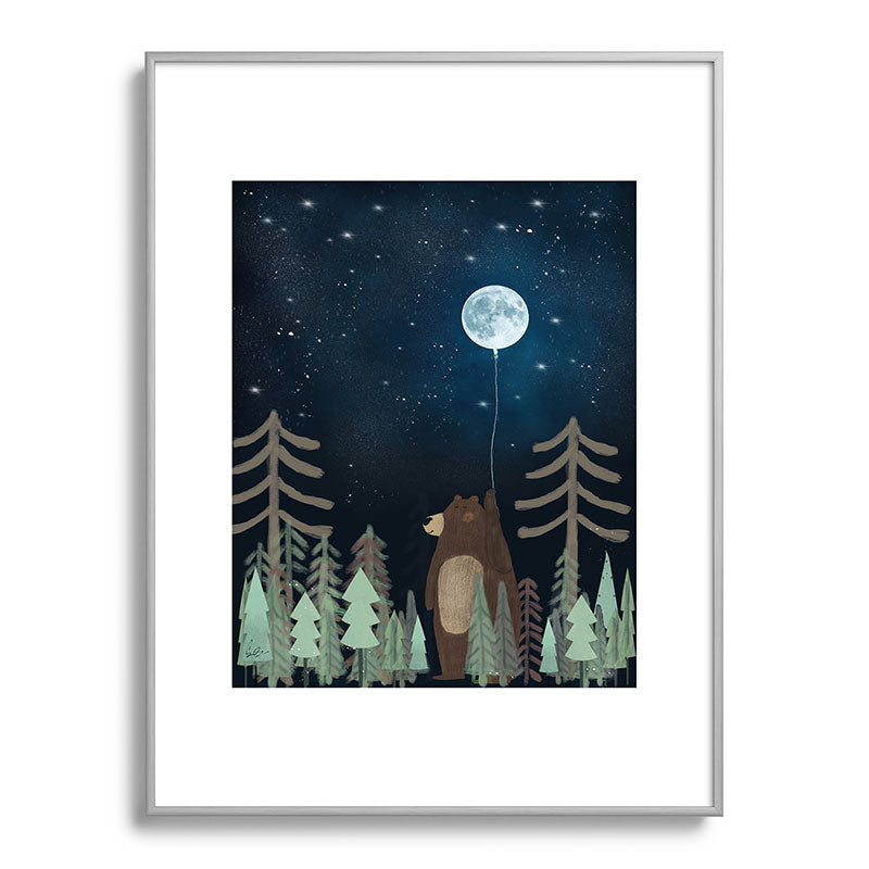 the moon balloon Framed Art Print Gallery Image 134