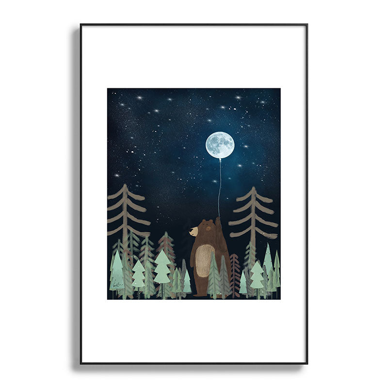 the moon balloon Framed Art Print Gallery Image 117