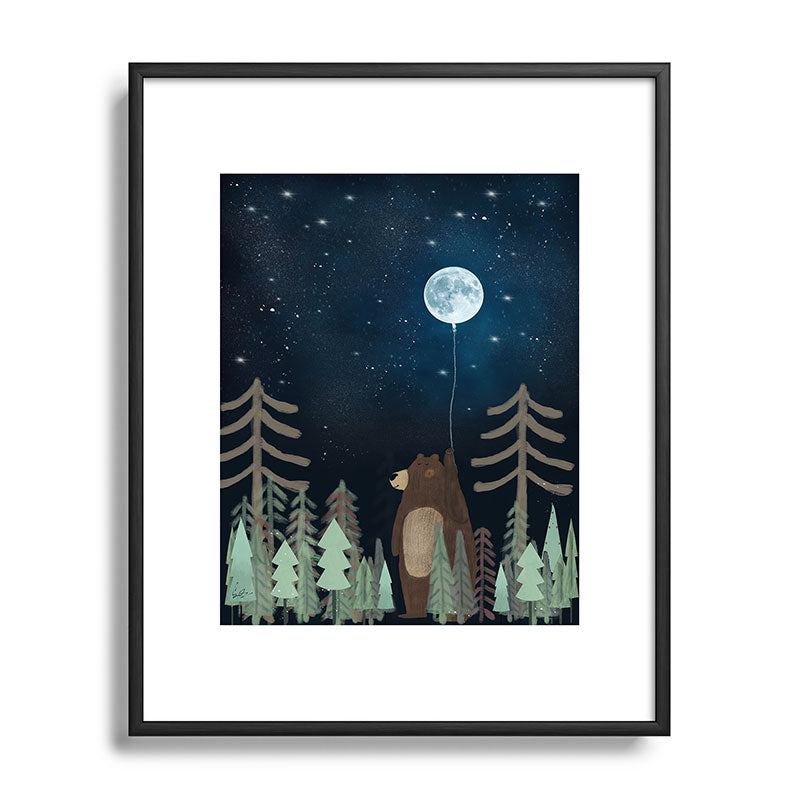 the moon balloon Framed Art Print Gallery Image 111