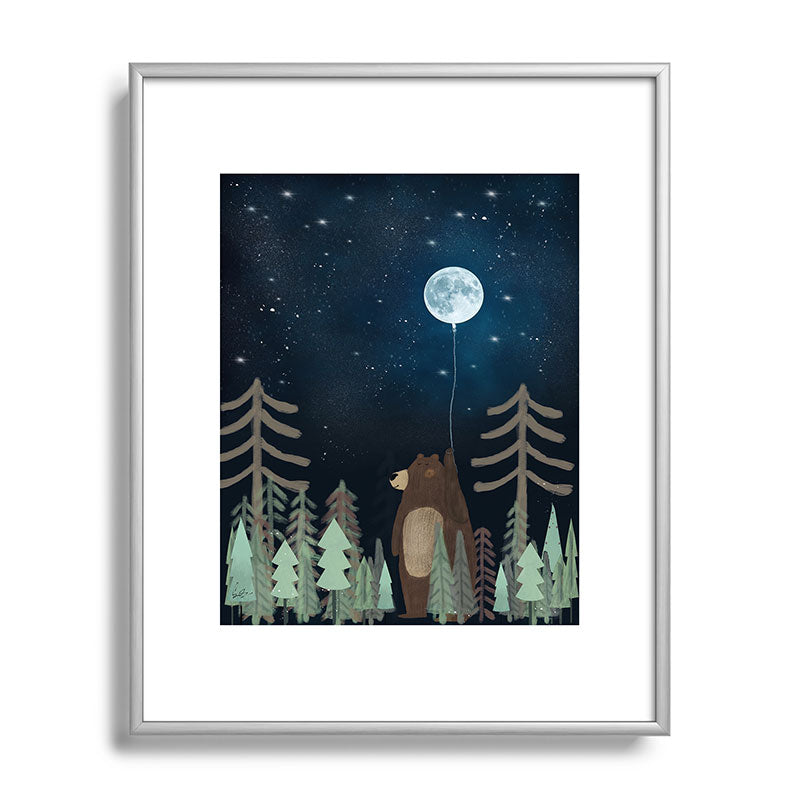 the moon balloon Framed Art Print Gallery Image 129