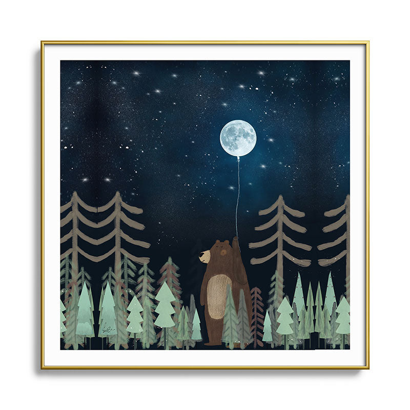 the moon balloon Framed Art Print Gallery Image 136