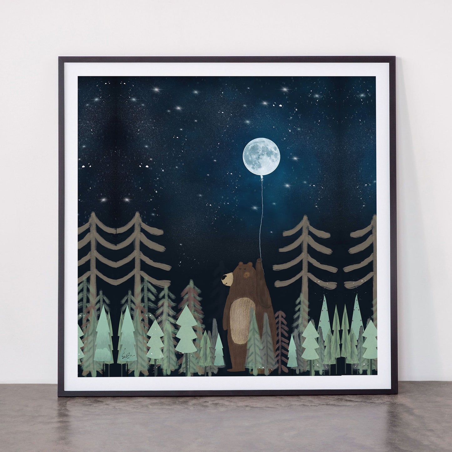 the moon balloon Framed Art Print Gallery Image 11