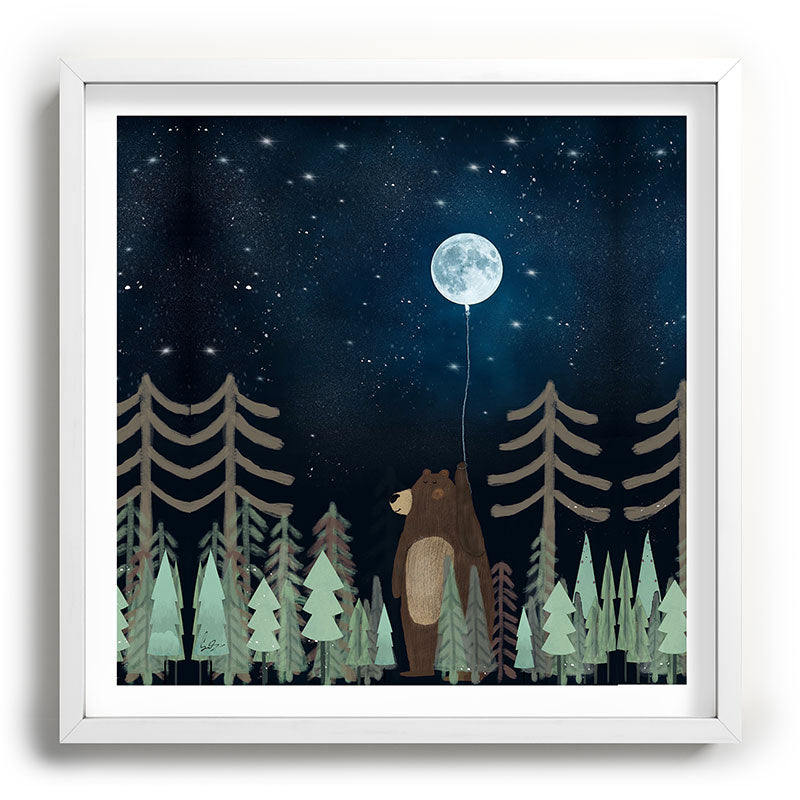 the moon balloon Framed Art Print Gallery Image 118