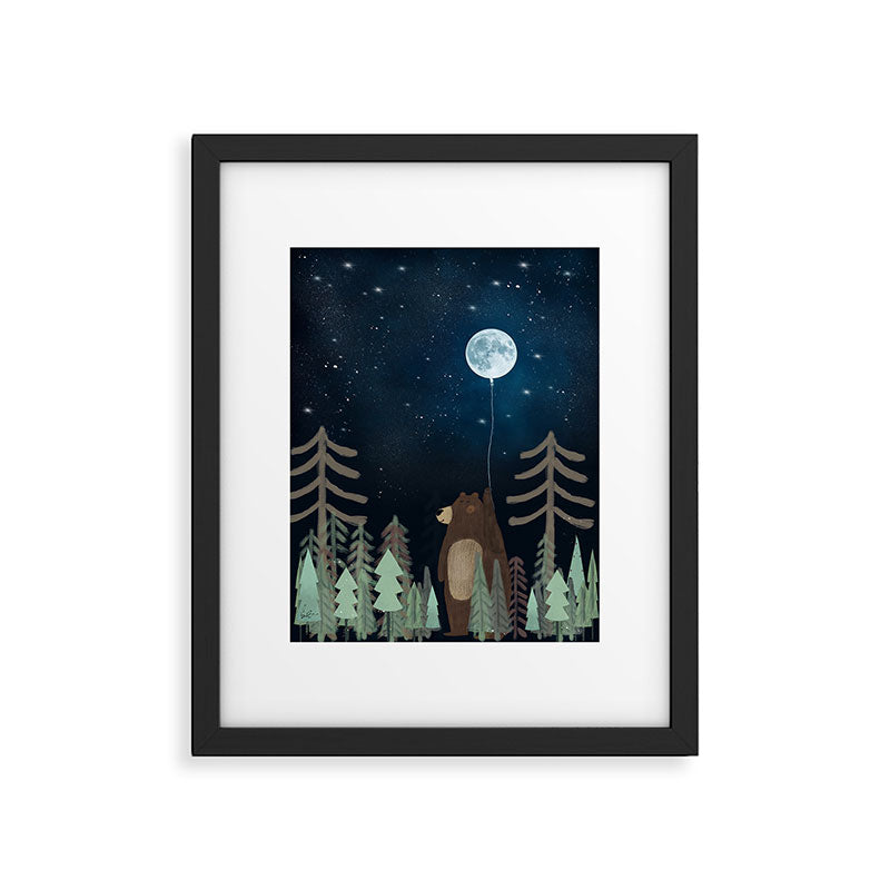 the moon balloon Framed Art Print Gallery Image 5