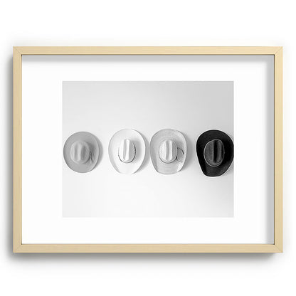 Cowboy Hat Wall - Black and White Framed Art Print Gallery Image 72