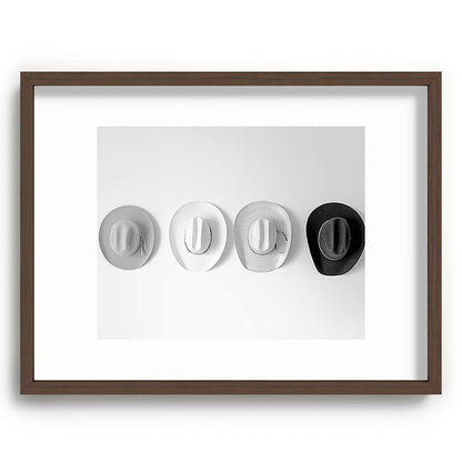 Cowboy Hat Wall - Black and White Framed Art Print Gallery Image 66