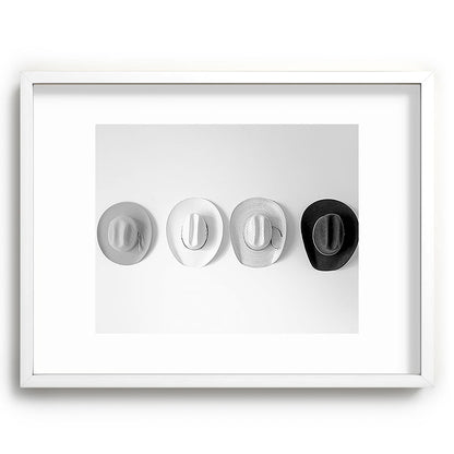 Cowboy Hat Wall - Black and White Framed Art Print Gallery Image 79