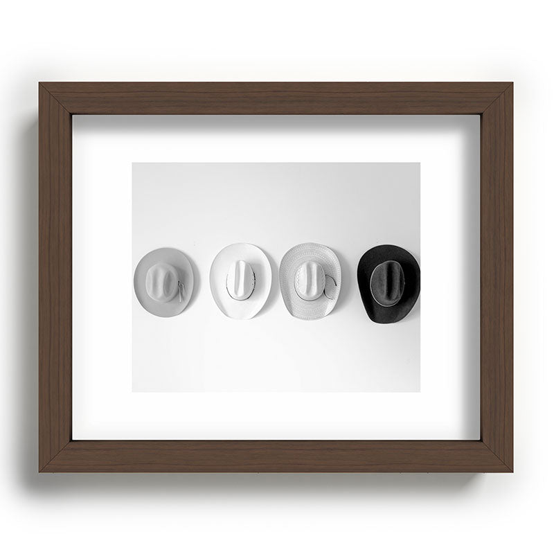 Cowboy Hat Wall - Black and White Framed Art Print Gallery Image 64