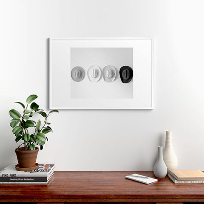 Cowboy Hat Wall - Black and White Framed Art Print Gallery Image 27