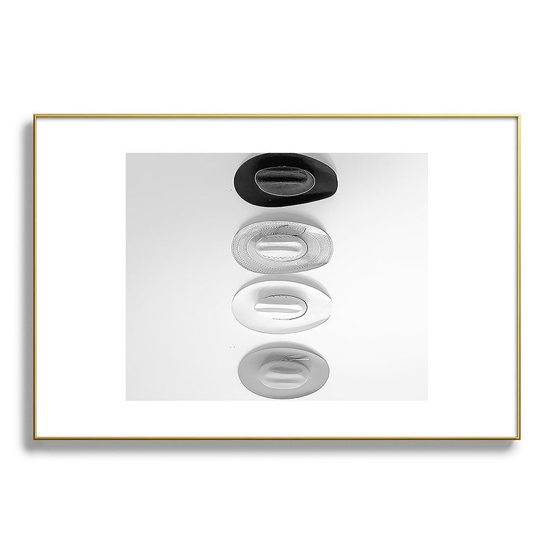Cowboy Hat Wall - Black and White Framed Art Print Gallery Image 93