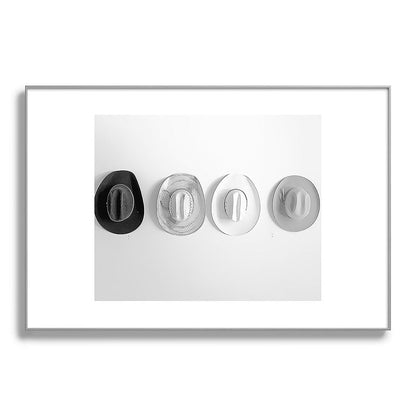 Cowboy Hat Wall - Black and White Framed Art Print Gallery Image 100