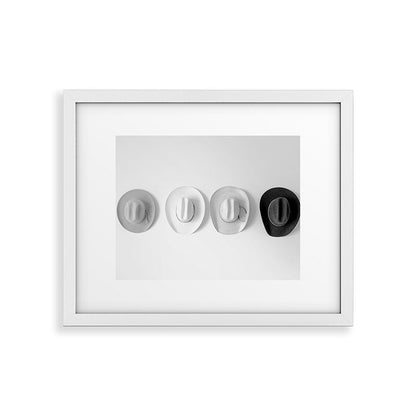 Cowboy Hat Wall - Black and White Framed Art Print Gallery Image 25