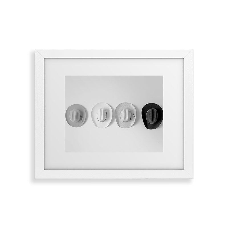 Cowboy Hat Wall - Black and White Framed Art Print Gallery Image 51