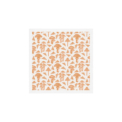Block-print Mushrooms - ochre and blush pink Art Print Gallery Image 2