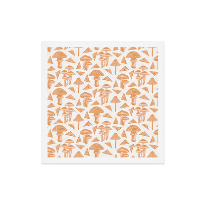 Block-print Mushrooms - ochre and blush pink Art Print Gallery Image 5