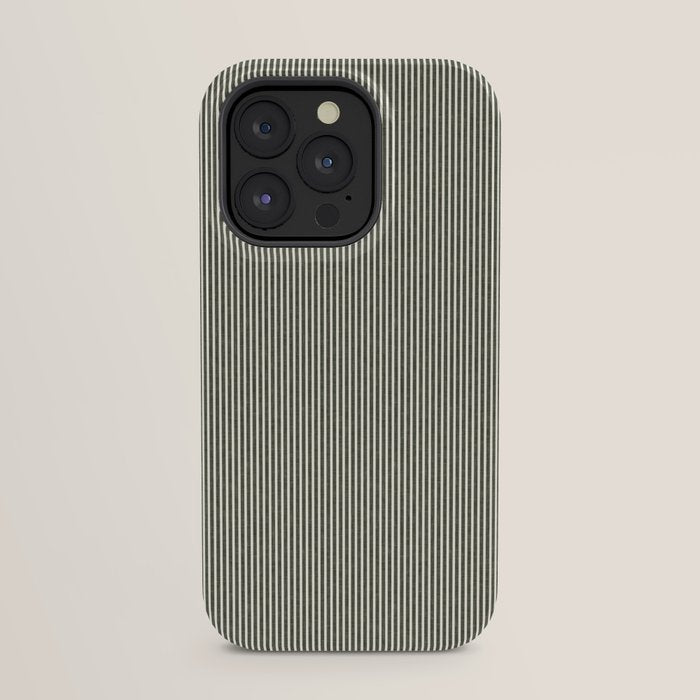 linen textured stripes - olive green iPhone Case Gallery Image 23