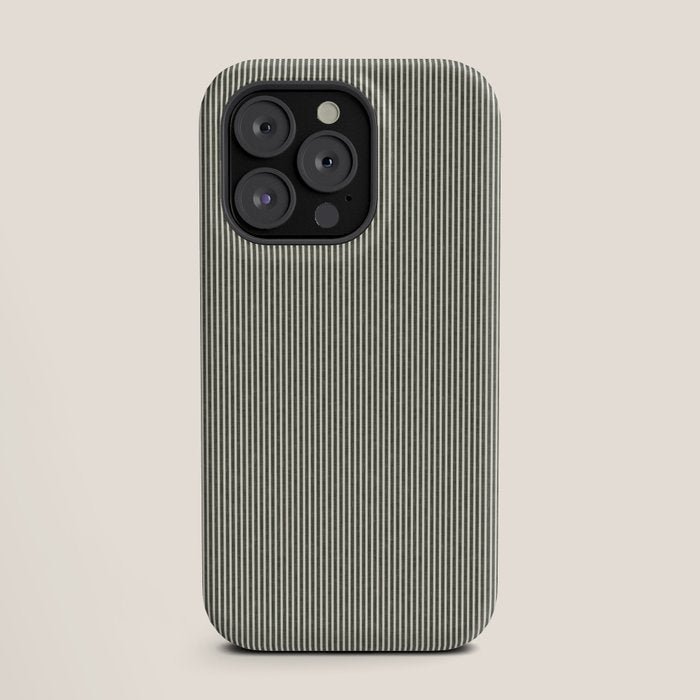 linen textured stripes - olive green iPhone Case Gallery Image 19