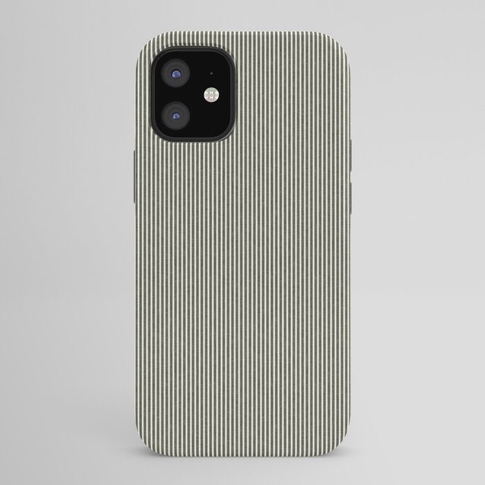 linen textured stripes - olive green iPhone Case Gallery Image 42