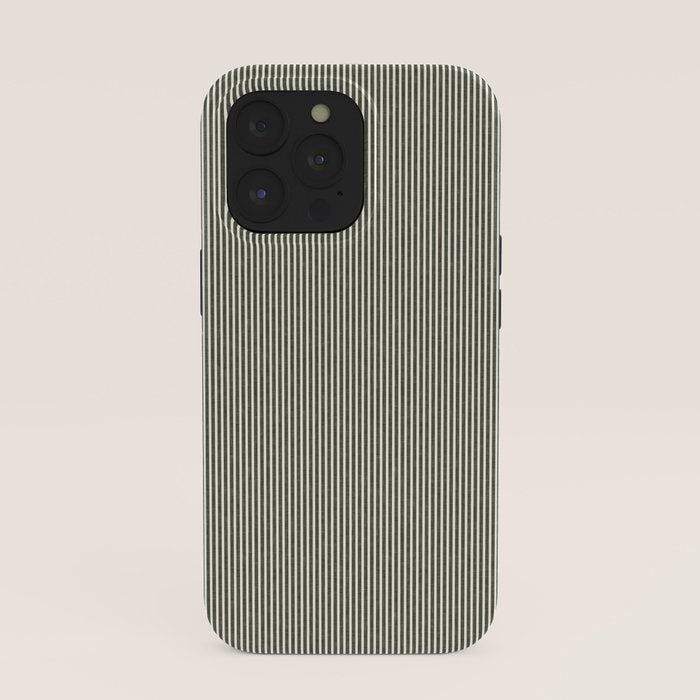 linen textured stripes - olive green iPhone Case Gallery Image 39