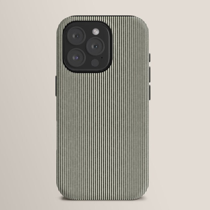 linen textured stripes - olive green iPhone Case Gallery Image 15