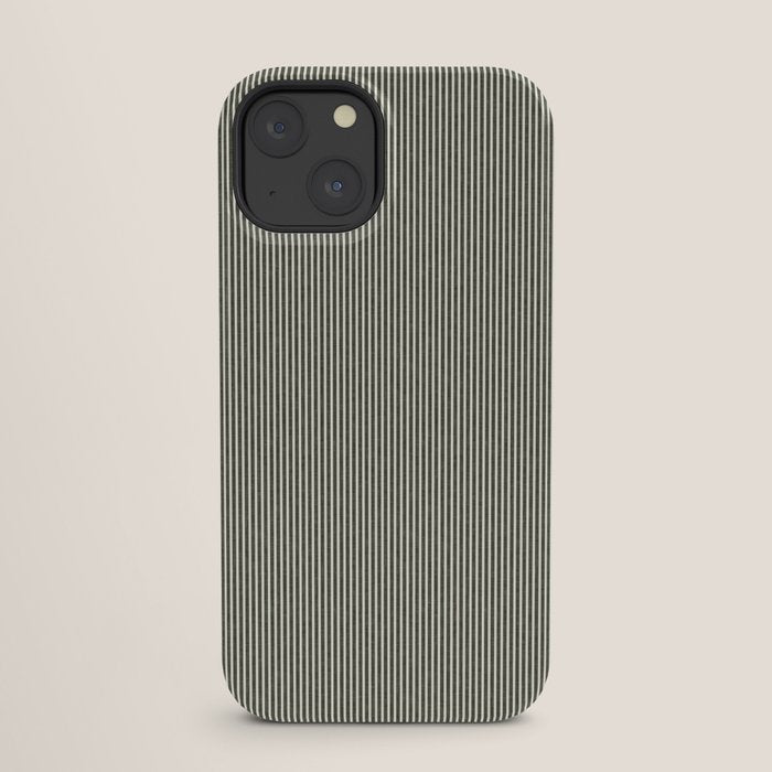 linen textured stripes - olive green iPhone Case Gallery Image 25
